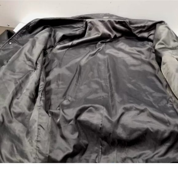 Vintage Y2K Banana Republic Leather Jacket L Blazer Men’s Moto Western Trench - Picture 8 of 10